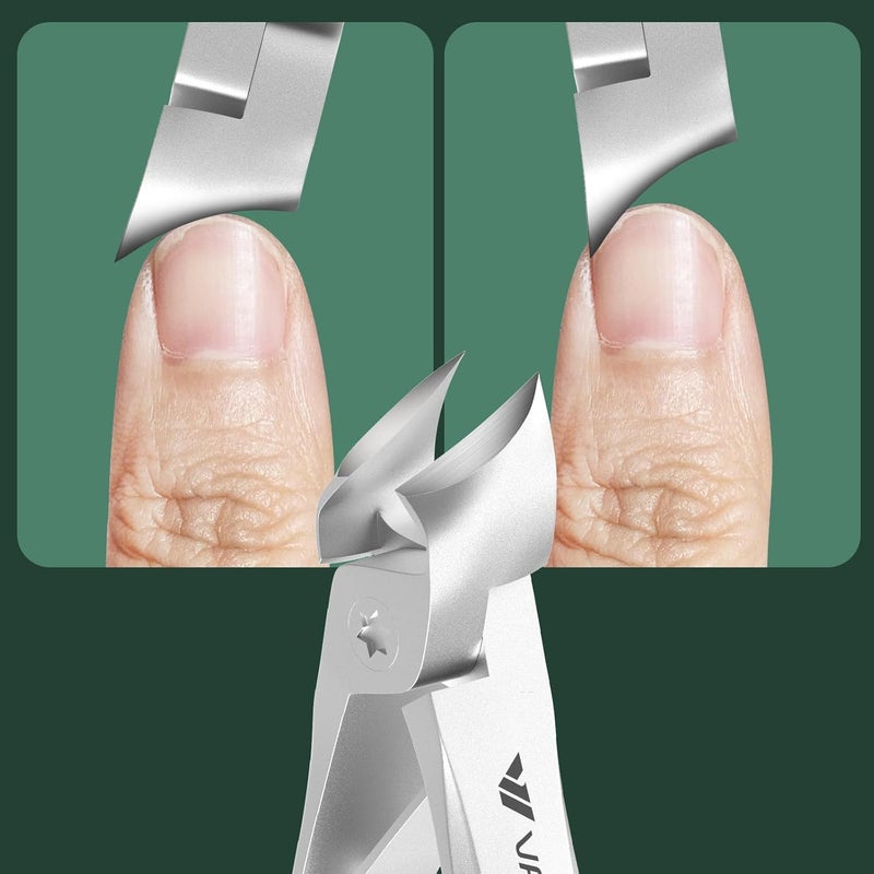VANWIN Nail Clippers for Men, Heavy Duty Large Toenail Clippers for Thick Nails for Seniors with Wide Opening, Ultra Sharp Slant Curved Blade Toe Nail Clipper for Thick Toenails and Ingrown Nails - Image 4